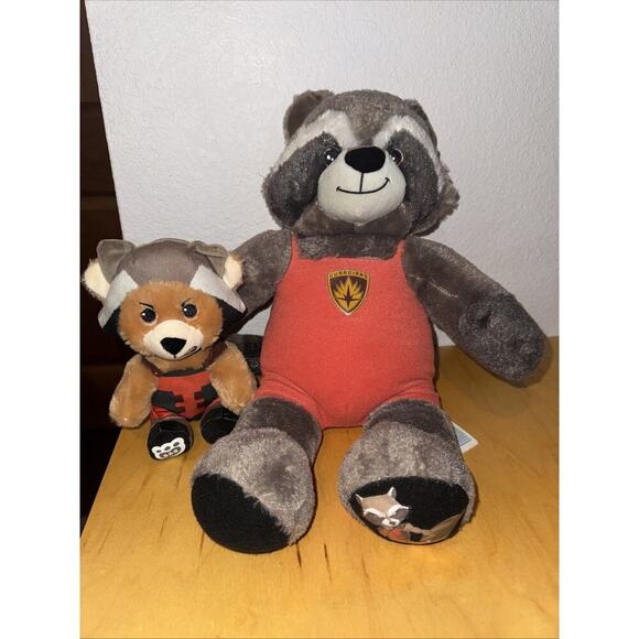 Marvel Rocket Raccoon Plush Toy Build A Bear Guardians Of The Galaxy W Mini - Picture 1 of 6